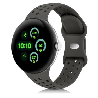 Imagem de HAYONLIY Pulseiras esportivas compatíveis com Google Pixel Watch 4/3/2/1 41 mm e 45 mm, pulseira respirável de substituição de silicone macio para mulheres e homens