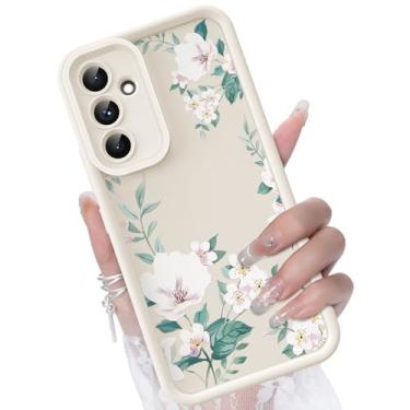 Imagem de CASBST Capa para Samsung Galaxy A36 5G, design criativo de flores para meninas e mulheres, capa de silicone líquido, moldura mais grossa à prova de choque e resistente a arranhões, capa macia para