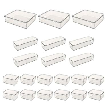 Imagem de Organizador Modular Acrílico Cristal Cesto Gaveta Maquiagem Geladeira