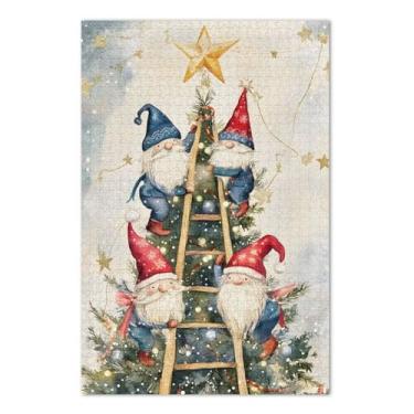 Imagem de Gnomes Christmas Tree Puzzles for Adults, 1000 Piece Puzzle, Interlock Suitablely, Home Decor for Men Women