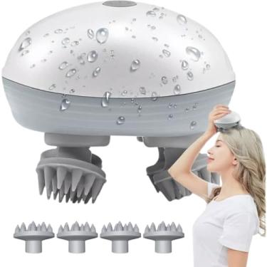 Imagem de Massageador Multifuncional para Corpo e Couro Cabeludo, Recarregável, 3 Modos de Massagem, com Luz Infravermelha, Bateria 1200mAh, Bivolt 5V/1A