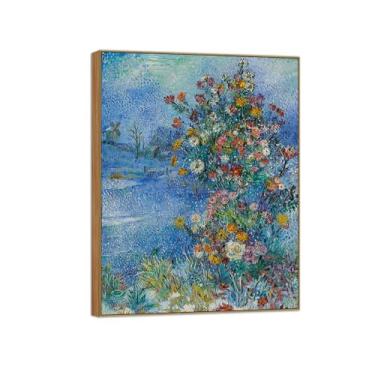 Imagem de David Burliuk famosas impressões em tela de arte de parede prontas para pendurar Flores na neve. Pintura de moldura de madeira para decoração de sala de estar 50 x 65 cm 20 x 26 pol