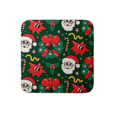 Imagem de Ladrilho Decorativo de Cerâmica Natal Feliz Ano Novo 30x30cm Papai Noel