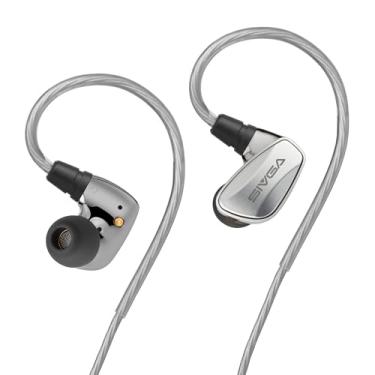 Imagem de SIVGA Fones de ouvido SM100 de câmara dupla com fio de driver dinâmico de 10 mm com microfone, cabo destacável de 2 pinos de 0,78 mm, caixa de liga de zinco, cabo de cobre banhado a prata, para música