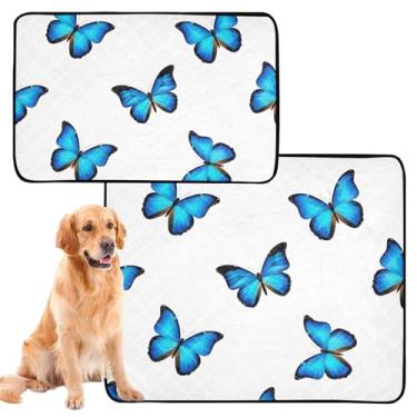 Imagem de Almofadas de xixi brancas laváveis para cães e animais de estimação, reutilizável, impermeável, tapete de cercadinho para cães, médio + grande, conjunto de 2