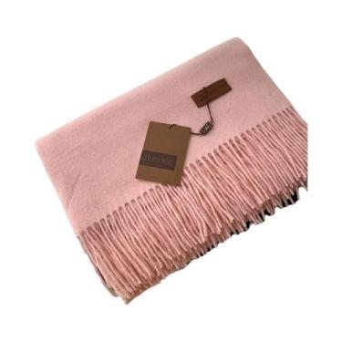 Imagem de Cachecol Feminino Grosso E Quente De Cashmere 2024 Inverno Cor Sólida 