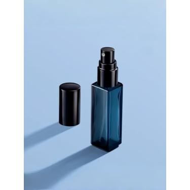 Imagem de Atomizador de perfume recarregável de 10 ml, vidro espesso gradiente cinza a azul, frasco de spray portátil com funil para viagens, escritório, academia, Índigo Profundo, 0.3 Ounces