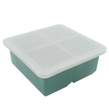Imagem de PRETYZOOM Bandeja de silicone para cubos de gelo com tampa, molde de gelo para freezer, fundo grosso, reutilizável, gelatina, para bebidas frias, coquetéis de uísque, portátil