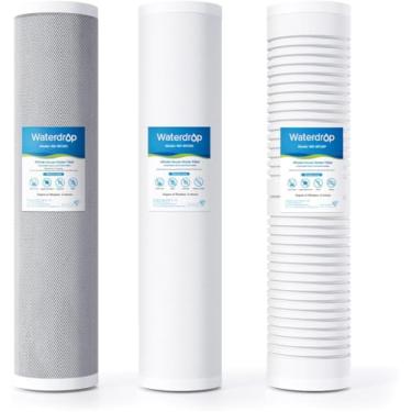 Imagem de Waterdrop Filtro de água para toda a casa, filtro de carbono e filtro de sedimentos, substituição para, qualquer sistema de 50,8 cm x 11,4 cm, WD-WF20PG de 5 mícrons