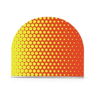Imagem de Bandeja de guardanapo de acrílico com bolinhas vermelhas amarelas, suporte de guardanapo moderno em forma de U para mesa, serve para 50-60 guardanapos, dispensador de bandeja de papel