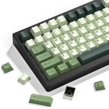 Imagem de dagaladoo Teclas PBT Double Shot, teclas Cherry Profile Keyboard Caps, Matcha Green Custom Keycaps 75% 125-key Set para 60% 65% 75% 100% Cherry Gateron MX teclado mecânico