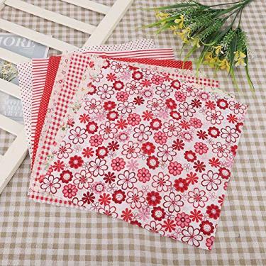 Imagem de GLOGLOW Outras Necessidades Diárias Domésticas Flor Vermelha, 7 Peças, 9,8 X 9,8 Polegadas, 100% Algodão, para Fantasias, Decorações, Projetos de Artesanato DIY Patchwork de Tecido de Algodão, Nan