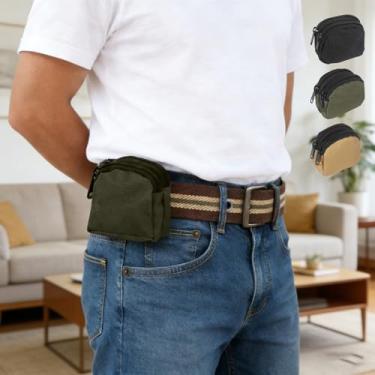 Imagem de Bolsa tática circular com mini porta-chaves e bolso para moedas com zíper para uso ao ar livre