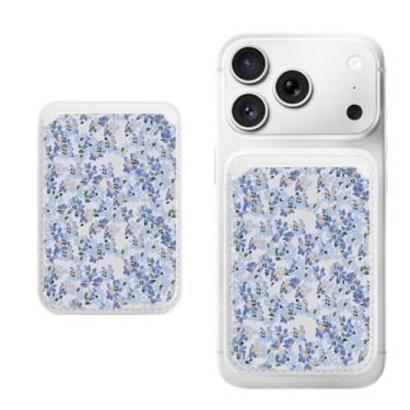 Imagem de Suporte magnético para iPhone, carteira fina de couro PU, capa para cartão, capa traseira para cartão, acessório de telefone fofo