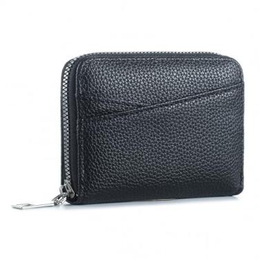 Imagem de Carteira unissex com vários compartimentos para moedas de órgão de grande capacidade para homens e mulheres com 13 compartimentos, 1 bolso para moedas, bolsa para cartão, Preto