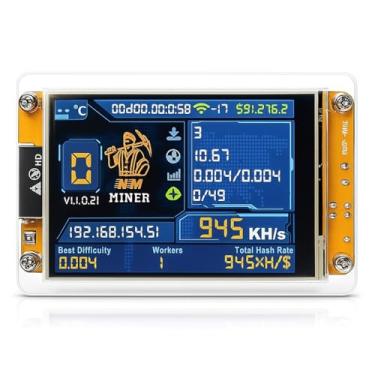 Imagem de VBESTLIFE Placa de Desenvolvimento de Minerador de Bitcoin, Placa de Mineração USB Bluetooth BTC Com Display Inteligente de 2,8 Polegadas, Taxa de Hash de 1060KH/S para Máquina de