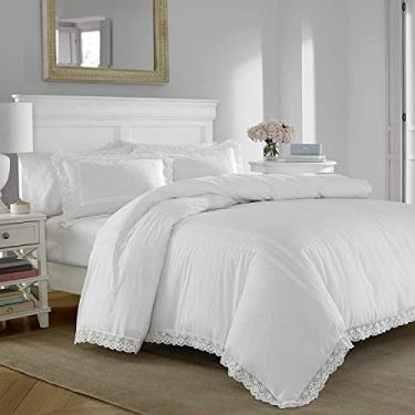 Imagem de Laura Ashley | Coleção Annabella | Conjunto de edredom - Roupa de cama ultramacia e leve, colcha de design delicado elegante com fronha(s) combinando, King, branco