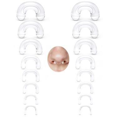 Imagem de Gadeaila Anéis de Septo 16G-2G U Retentores de Septo 8 Pares Preto, Branco, Transparente Joias de Piercing de Septo para Mulheres e Homens, Plástico Emborrachado Resina, Não aplicável