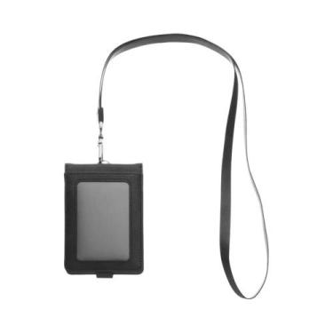 Imagem de Porta-Crachá Multifuncional Em Couro PU Com Cordão Para Trabalho E Car