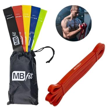 Imagem de Kit 6 Pcs 5x Elástico Theraband Mini Band + Superband Leve-Unissex