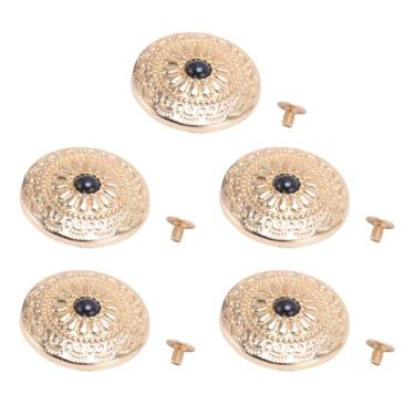 Imagem de Dioche Botões de Rebite Botões Artesanais de Couro Padrão de Flor de Parafuso Decorativos Decorativos retrô para Cintos Bolsas Sapatos Roupas Liga de Zinco Preto Turquesa