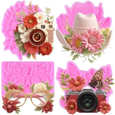 Imagem de MIYAHOUSE Molde de silicone para fondant de chapéu de girassol para decoração de bolos, enfeite de cupcake, pasta de goma de chocolate, argila de polímero, conjunto de 4