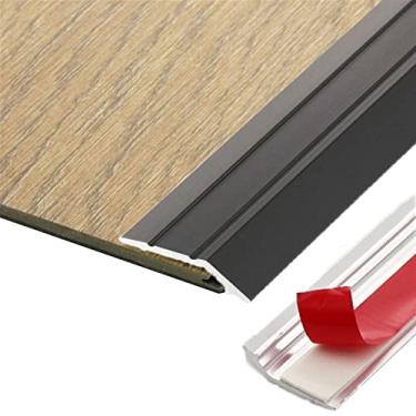 Imagem de GQQGSHOP Faixa de transição de piso de 2,9 m fita autoadesiva para porta, acabamento de borda de carpete de piso, adequada para transições de limite com uma diferença de altura dentro de 5 mm (preto)
