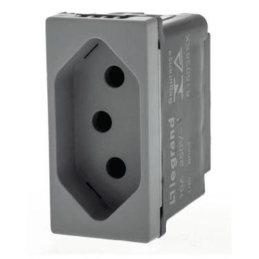 Imagem de Modulo Tomada 10A Pial Plus+ Legrand Cinza 615038CZ