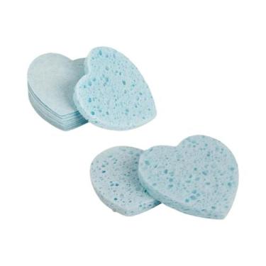 Imagem de Discos De Limpeza Facial Em Forma De Coração 20 Peças Esponjas Cosméti