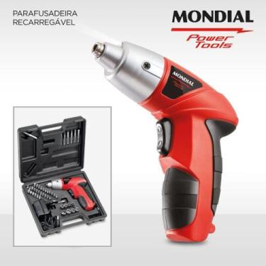 Imagem de Parafusadeira Recarregável Mondial Power Biv Vermelho/preto, Bivolt