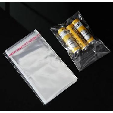 Imagem de 100 sacos de celofane autovedantes transparentes, sacos de biscoito de 10 x 15 cm, saco de celofane resselável para embalagem de biscoitos, doces e produtos