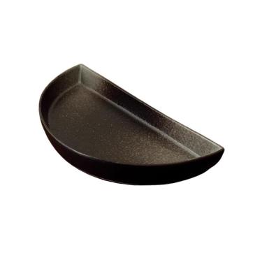 Imagem de Pires de plantas Prato decorativo semicircular para arranjos florais, bandeja de cerâmica para mesa com gotejamento