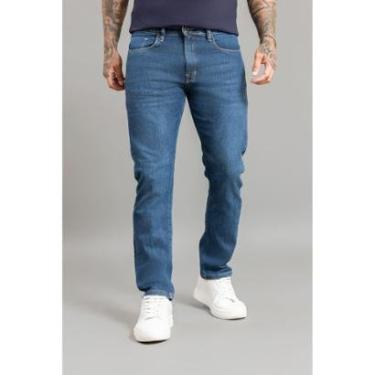 Imagem de Calça Dialogo Jeans Arqueada Lavagem Escura Masculina-Masculino