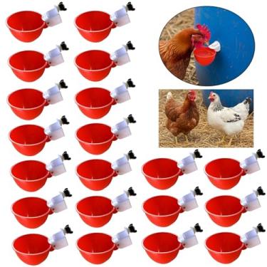 Imagem de 20 Copos Plásticos Automáticos para Bebida de Aves Kit Dispenser Água Galinhas DIY Bebedouro Automático Patos Gansos Perus PP ABS Seguro Redução Vazamento Fornecimento Constante