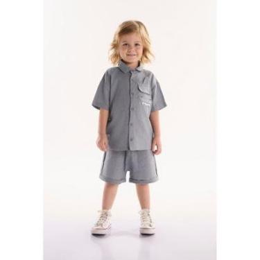 Imagem de Conjunto Infantil para Menino com Camisa e Short oMar Três e Já-Masculino