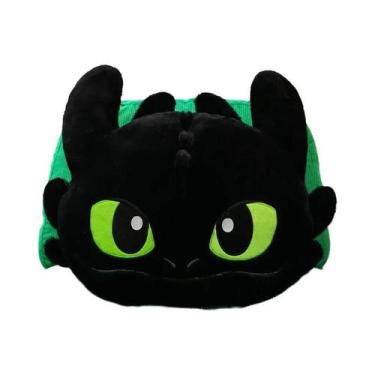 Imagem de Brinquedo De Pelúcia Dragão Preto Grande E Dragão Branco, Almofada Con