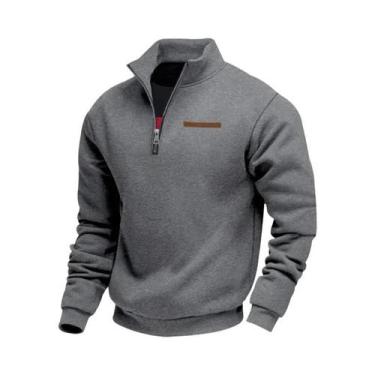 Imagem de Moletom Masculino De Fleece Com Zíper Frontal, Manga Longa, Confortáve