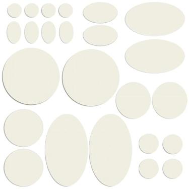 Imagem de 24 peças de remendos de reparo de jaquetas, à prova d'água, autoadesivos, pré-cortados, de nylon, kit de remendos para jaquetas, roupas, tendas, sacos de dormir, redondos