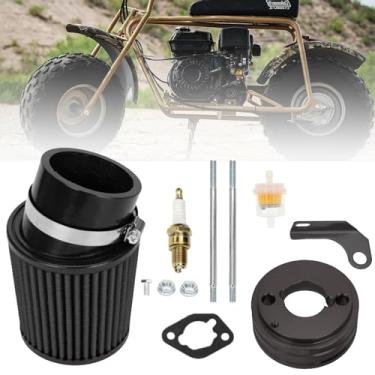 Imagem de YONQIFON Kit de vela de ignição adaptador de filtro de ar atualizado para motor Predator 212cc 196cc 6,5HP CT200U CT200U-EX KT196 GX160 GX200 Baja Mini Bike Go Kart (preto)