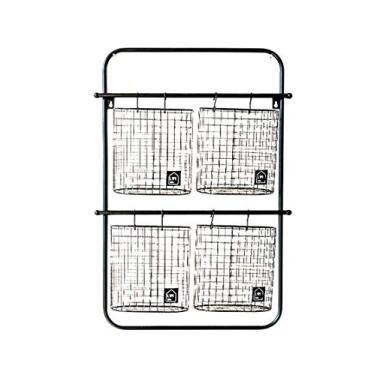 Imagem de Prateleiras flutuantes, prateleira de parede, prateleira de metal de ferro, prateleiras flutuantes, prateleiras de cubo com ganchos como estante de livros, design de decorações vintage (preto)