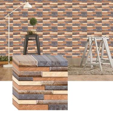 Imagem de Papel de parede de tijolo para impressão de tijolos em tijolo sintético de PVC, pacote com 20, painéis de parede 3D para decoração de parede interior, painéis de revestimento de parede para casa e