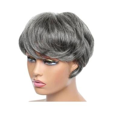 Imagem de Peruca De Cabelo Humano Curto Estilo Bob Pixie Para Mulheres, Peruca C