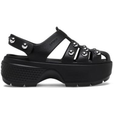Imagem de Sandália Crocs Stomp Studded Fisherman Sandal Black-Feminino