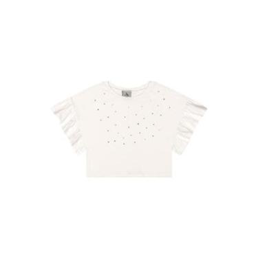 Imagem de Blusa Infantil Manga Franzida Strass Quimby-Feminino