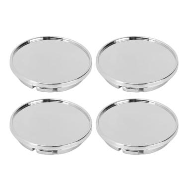 Imagem de Acouto 4 Peças Tampas Centrais da Roda Impermeabilizantes Substituição Abs 66mm od 55.5mm Id Com Acabamento de Metal Escovado Cr para Besouro (SILVER)