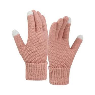 Imagem de Luvas De Inverno Unissex Com Tela Sensível Ao Toque, Luvas De Lã Trico