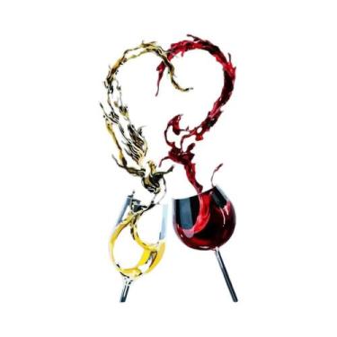 Imagem de Pintura Em Tela Abstrata De Vinho Tinto Dançante, Arte Moderna Para De