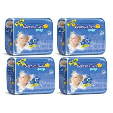 Imagem de Fralda Estrelinha Baby Hiper 4 Pacotes Tamanho G Com 90 Unidades Cada