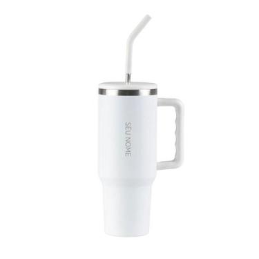 Imagem de Copo Térmico com Canudo Dual 1,2L Branco - Bagaggio, U, Branco