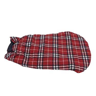 Imagem de Jaqueta de inverno para cachorro, colete quente xadrez vermelho fofo e elegante, casaco de proteção para cães médios e grandes, atividades internas e externas, algodão de poliéster (5XL)